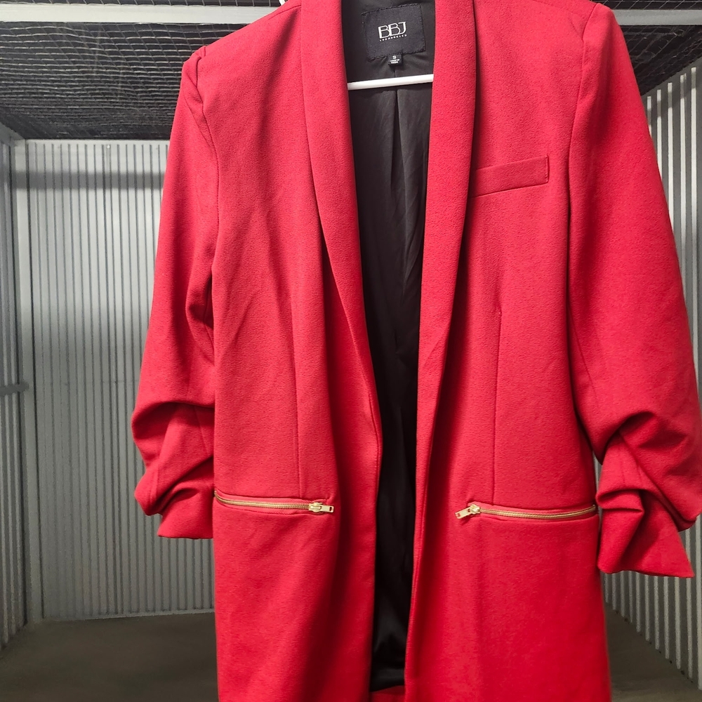F&F Red Blazer with Gold Zipper Details